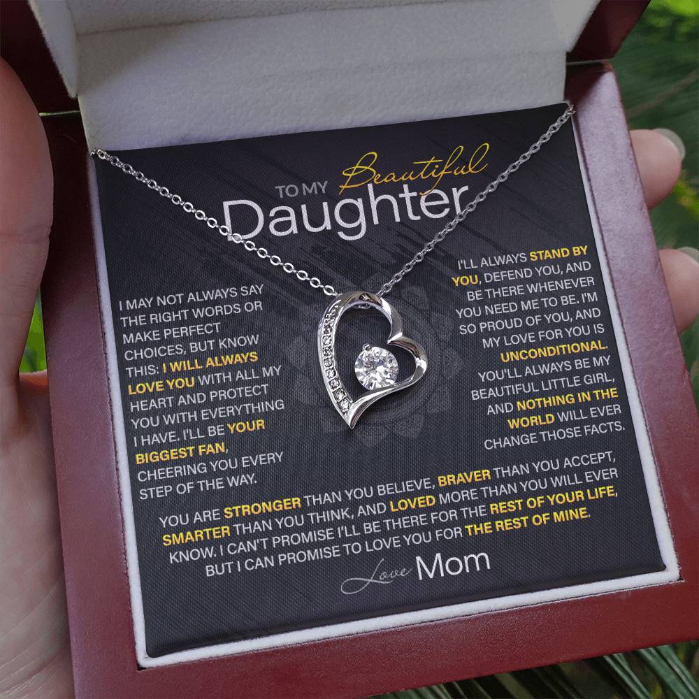 Best Gift for Daughter: Mom's Forever Love Heart Necklace - Encourage Her Heart