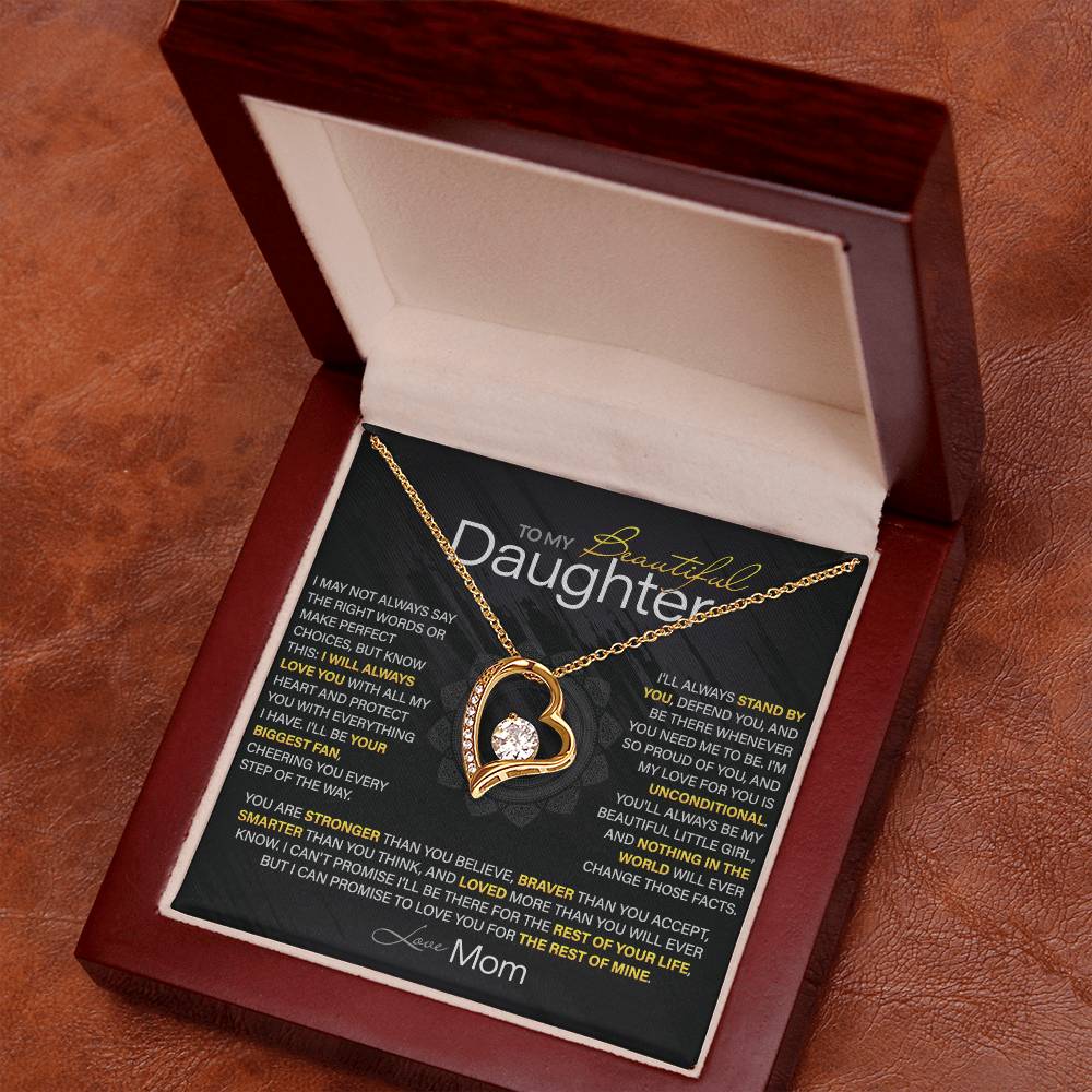 Best Gift for Daughter: Mom's Forever Love Heart Necklace - Encourage Her Heart