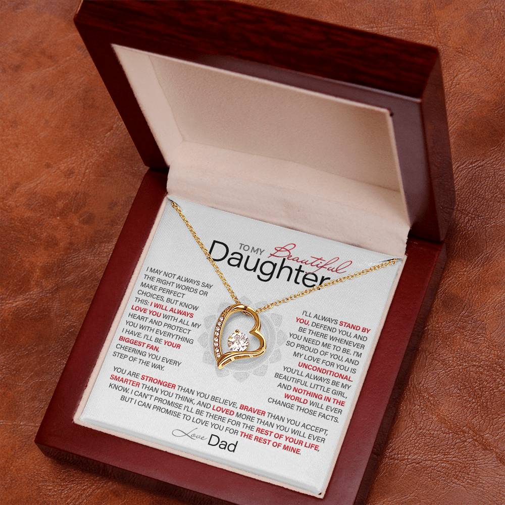 Best Gift for Daughter: Dad’s Forever Love Heart Necklace to Encourage Her Heart [Light]