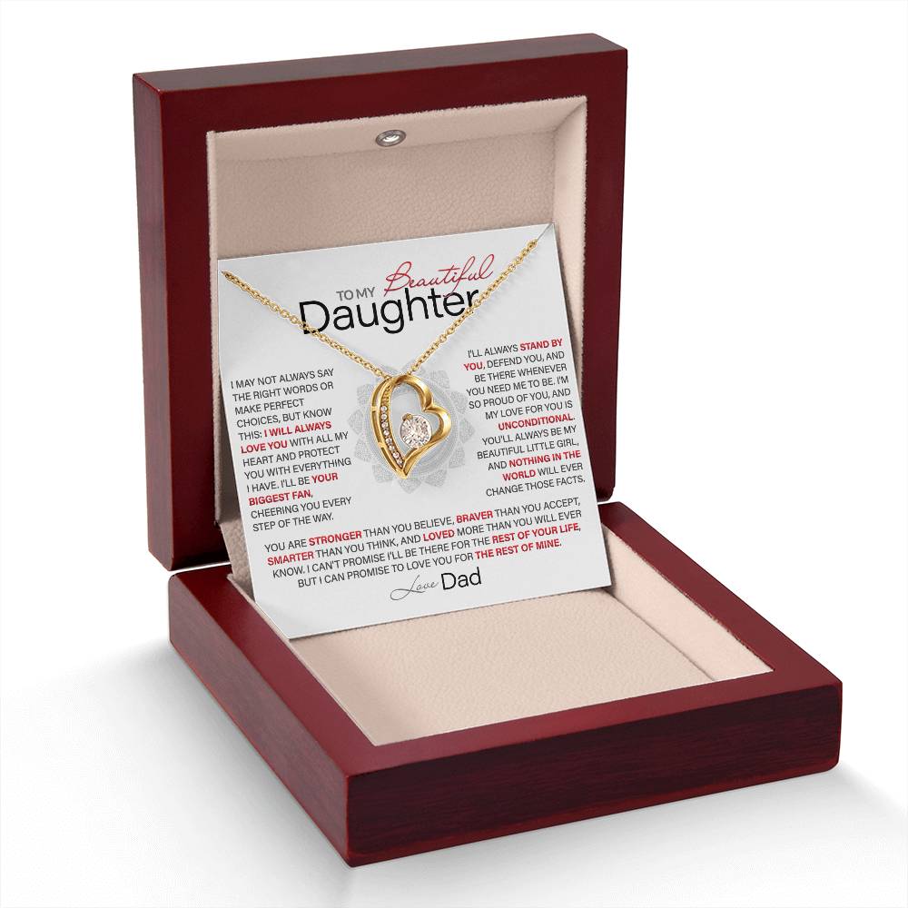 Best Gift for Daughter: Dad’s Forever Love Heart Necklace to Encourage Her Heart [Light]