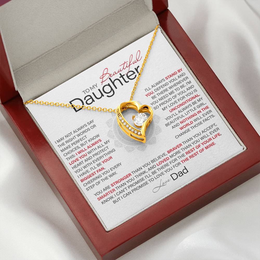 Best Gift for Daughter: Dad’s Forever Love Heart Necklace to Encourage Her Heart [Light]