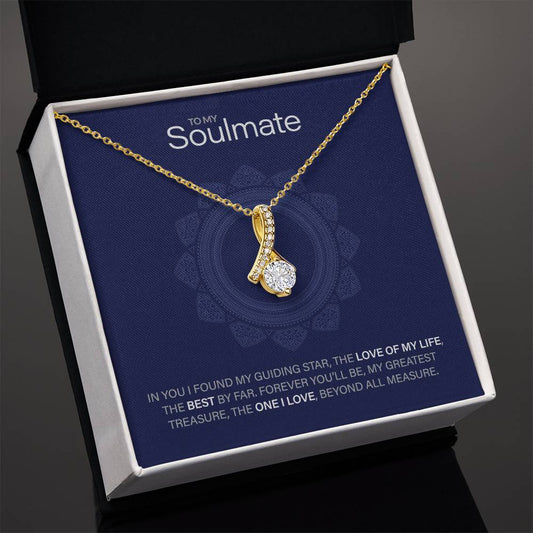 Best Gift for Soulmate: Beautiful Soulmate Love Pedant Necklace to Melt Their Heart [Blue]