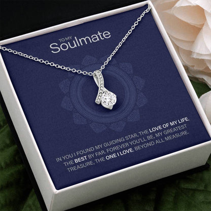 Best Gift for Soulmate: Beautiful Soulmate Love Pedant Necklace to Melt Their Heart [Blue]