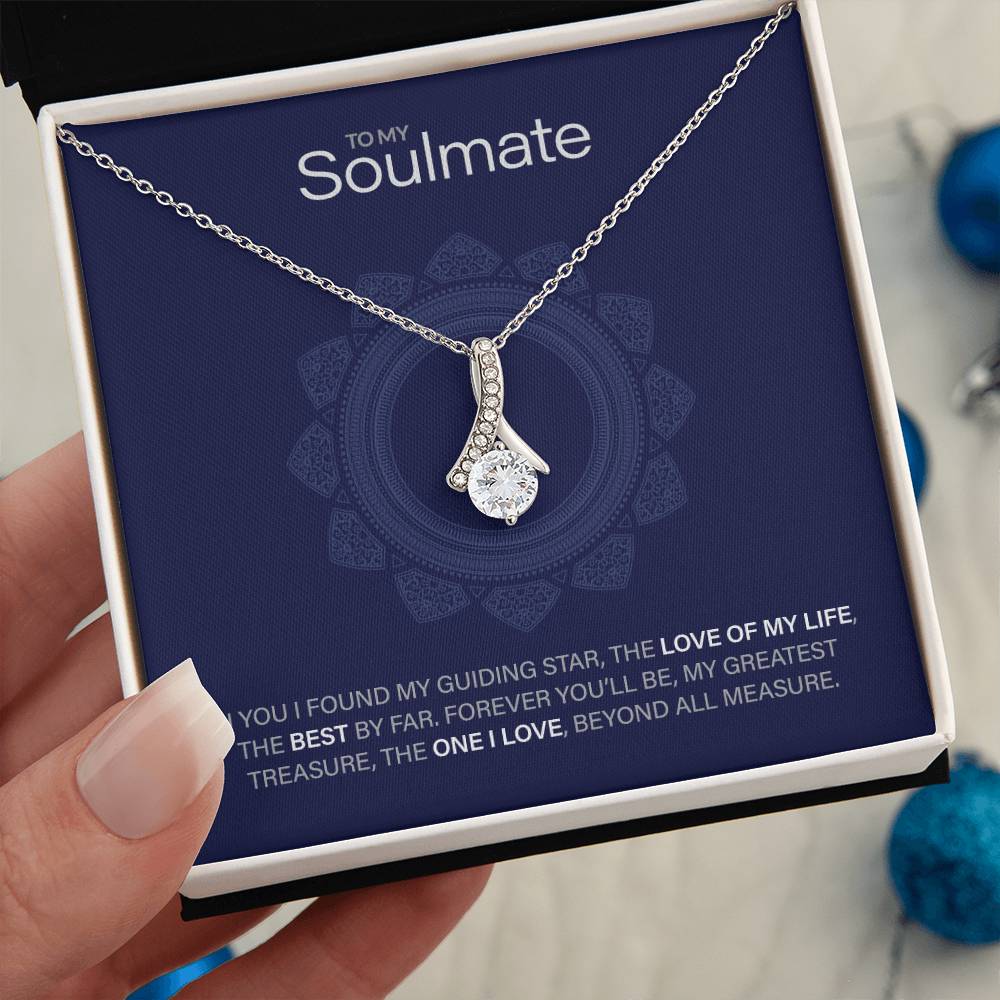 Best Gift for Soulmate: Beautiful Soulmate Love Pedant Necklace to Melt Their Heart [Blue]