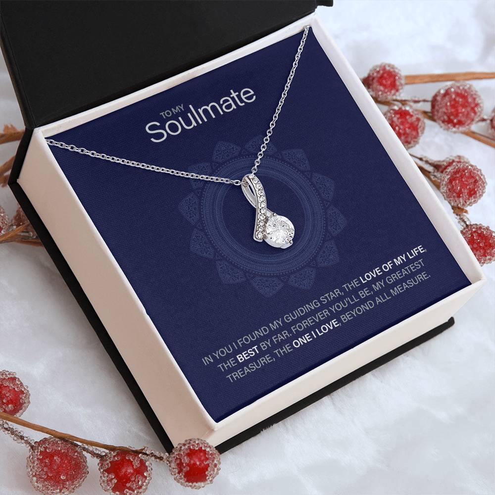 Best Gift for Soulmate: Beautiful Soulmate Love Pedant Necklace to Melt Their Heart [Blue]