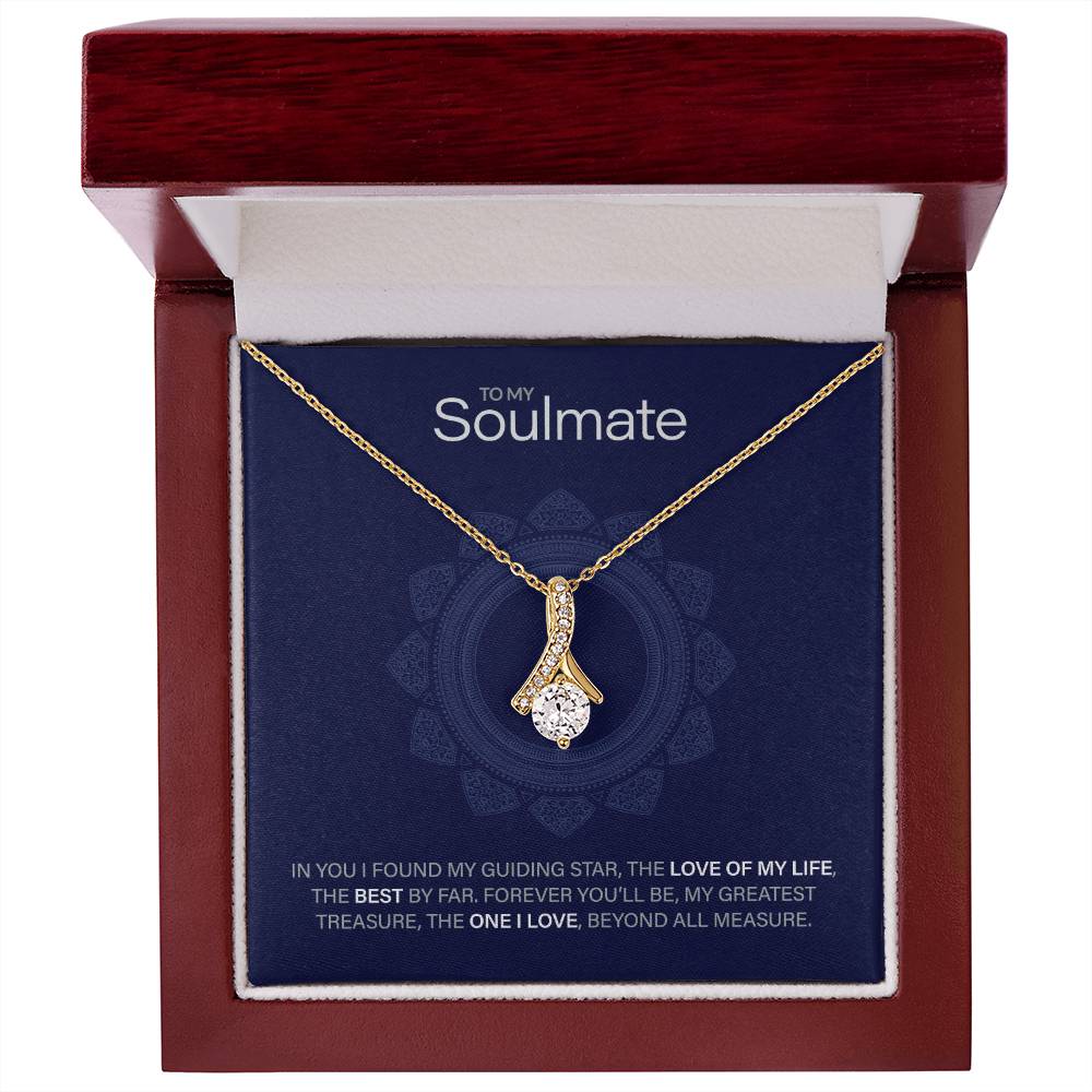 Best Gift for Soulmate: Beautiful Soulmate Love Pedant Necklace to Melt Their Heart [Blue]