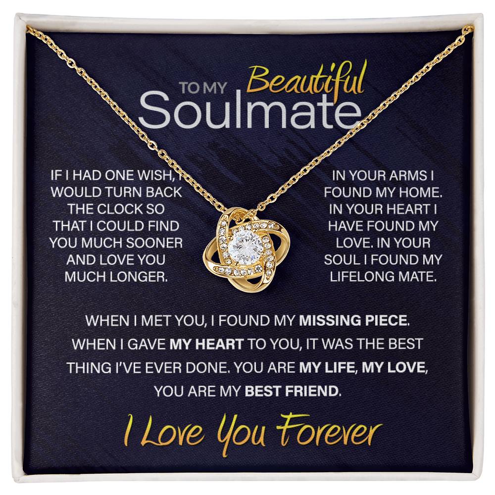 Best Gift for Your Soulmate: Love You Forever Love Knot Necklace to Melt Her Heart