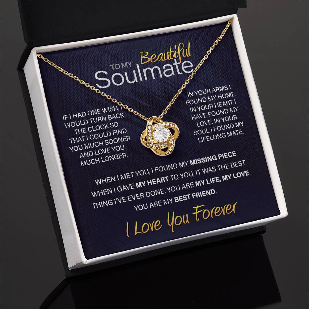 Best Gift for Your Soulmate: Love You Forever Love Knot Necklace to Melt Her Heart