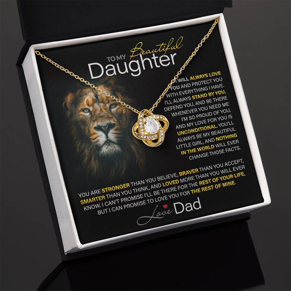 Best Gift for Daughter: Dad's Forever Love Knot Necklace to Encourage Her Heart