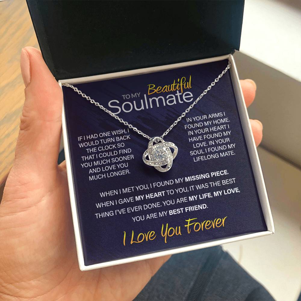 Best Gift for Your Soulmate: Love You Forever Love Knot Necklace to Melt Her Heart