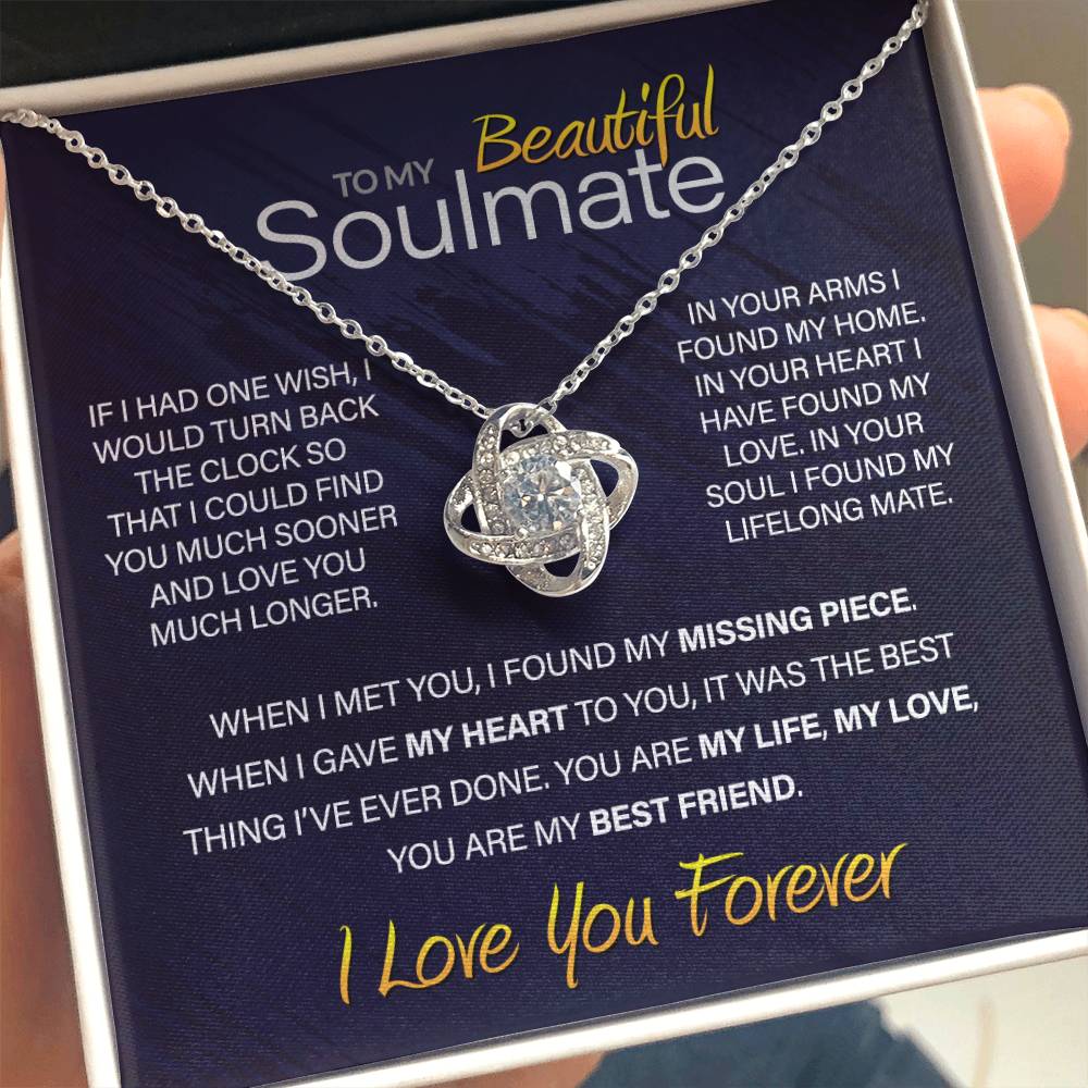 Best Gift for Your Soulmate: Love You Forever Love Knot Necklace to Melt Her Heart