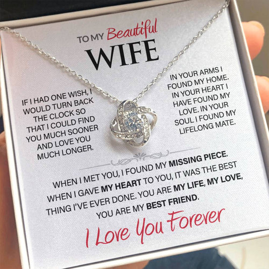 Best Gift for Your Wife: Love You Forever Love Knot Necklace to Melt Her Heart