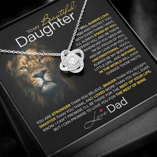 Best Gift for Daughter: Dad's Forever Love Knot Necklace to Encourage Her Heart