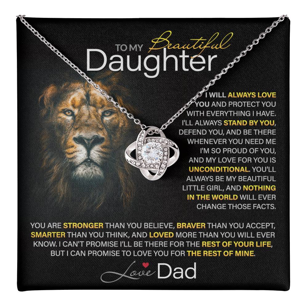 Best Gift for Daughter: Dad's Forever Love Knot Necklace to Encourage Her Heart