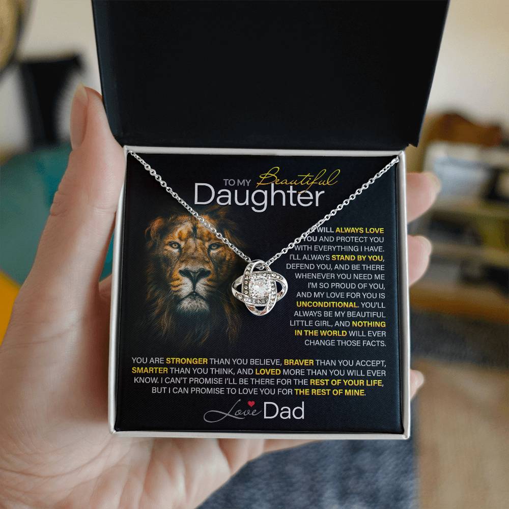 Best Gift for Daughter: Dad's Forever Love Knot Necklace to Encourage Her Heart