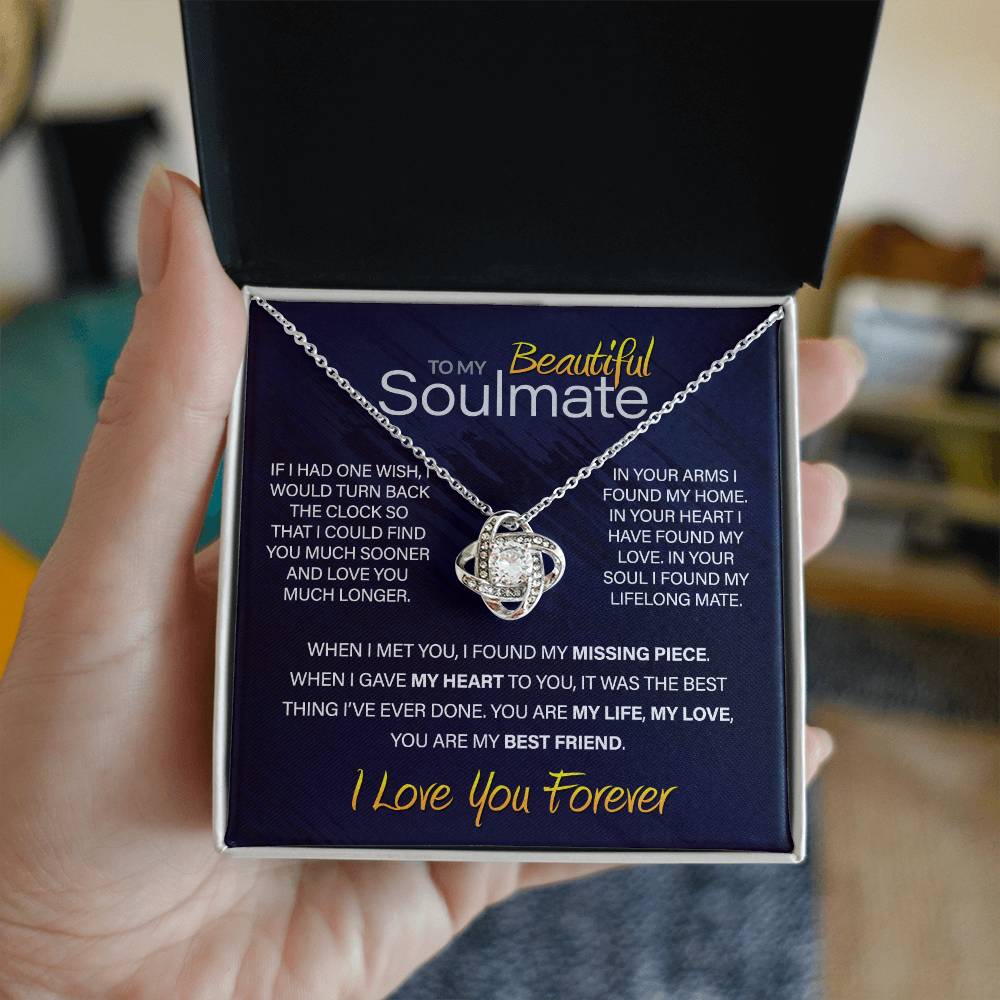 Best Gift for Your Soulmate: Love You Forever Love Knot Necklace to Melt Her Heart