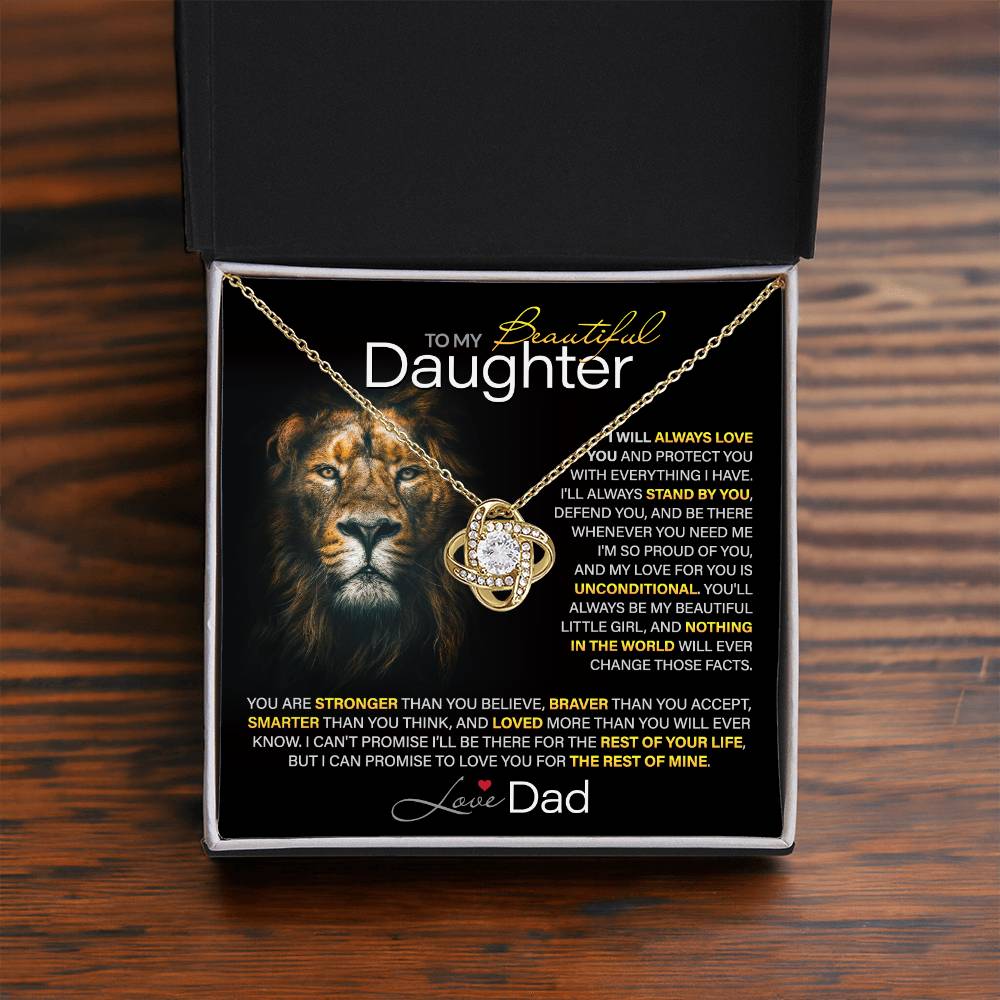 Best Gift for Daughter: Dad's Forever Love Knot Necklace to Encourage Her Heart