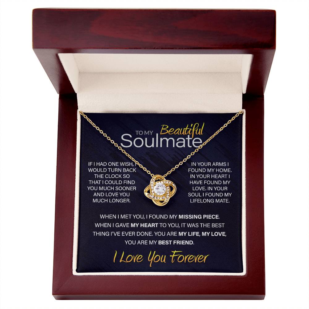 Best Gift for Your Soulmate: Love You Forever Love Knot Necklace to Melt Her Heart