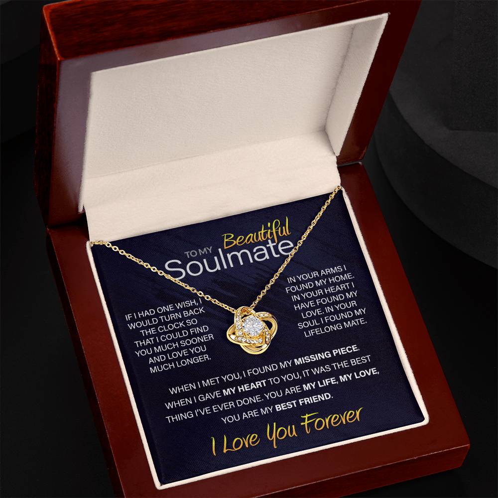 Best Gift for Your Soulmate: Love You Forever Love Knot Necklace to Melt Her Heart