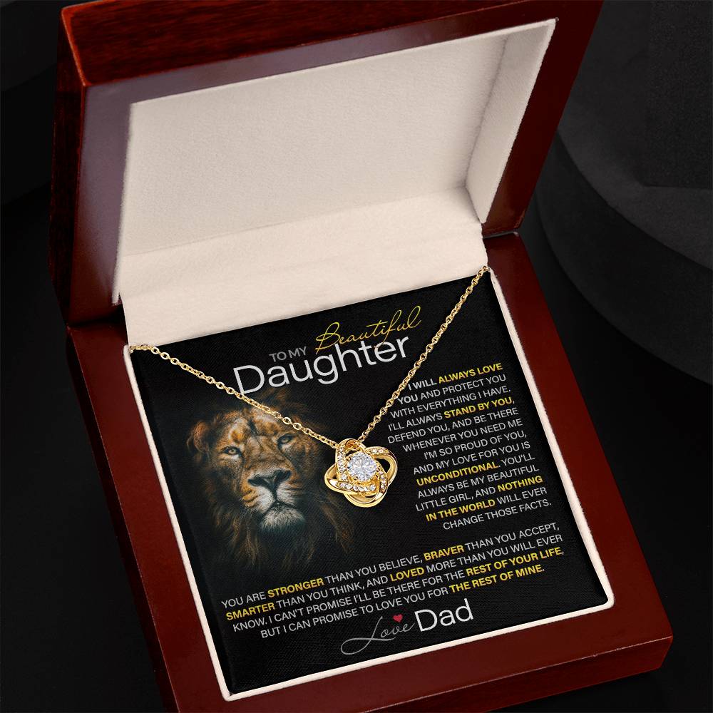 Best Gift for Daughter: Dad's Forever Love Knot Necklace to Encourage Her Heart