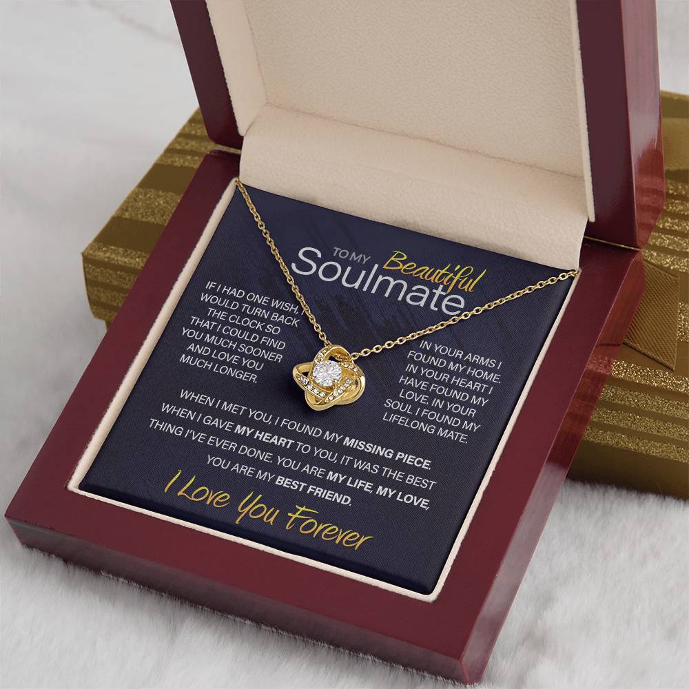 Best Gift for Your Soulmate: Love You Forever Love Knot Necklace to Melt Her Heart