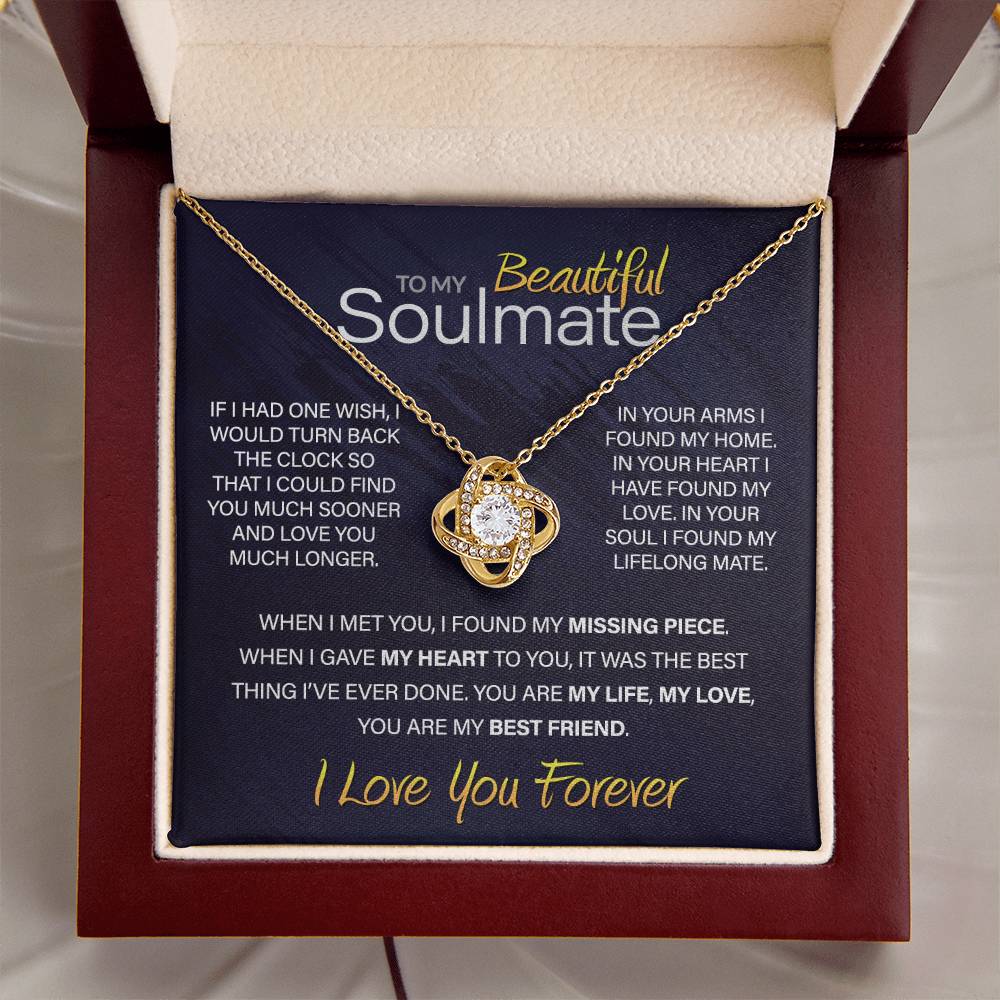 Best Gift for Your Soulmate: Love You Forever Love Knot Necklace to Melt Her Heart