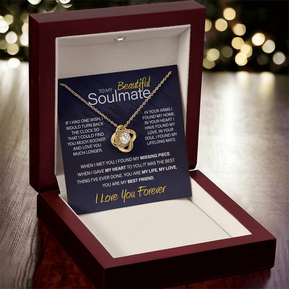 Best Gift for Your Soulmate: Love You Forever Love Knot Necklace to Melt Her Heart