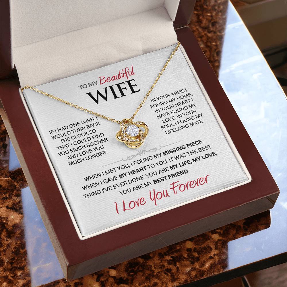 Best Gift for Your Wife: Love You Forever Love Knot Necklace to Melt Her Heart