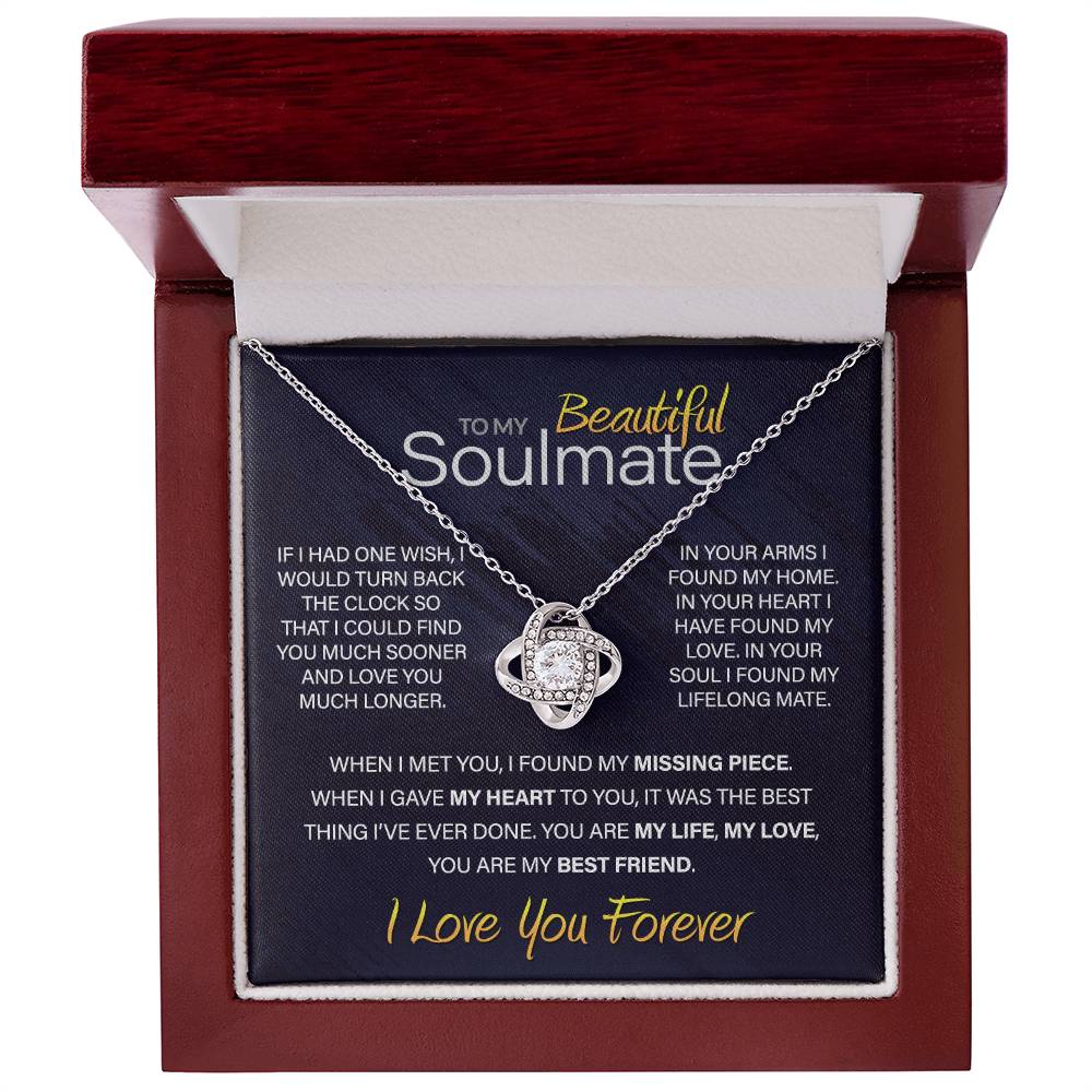 Best Gift for Your Soulmate: Love You Forever Love Knot Necklace to Melt Her Heart