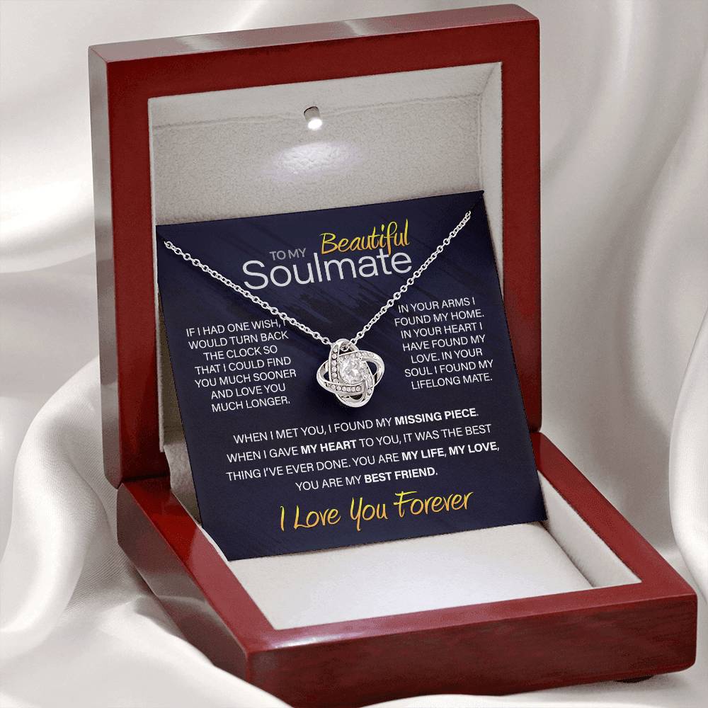 Best Gift for Your Soulmate: Love You Forever Love Knot Necklace to Melt Her Heart