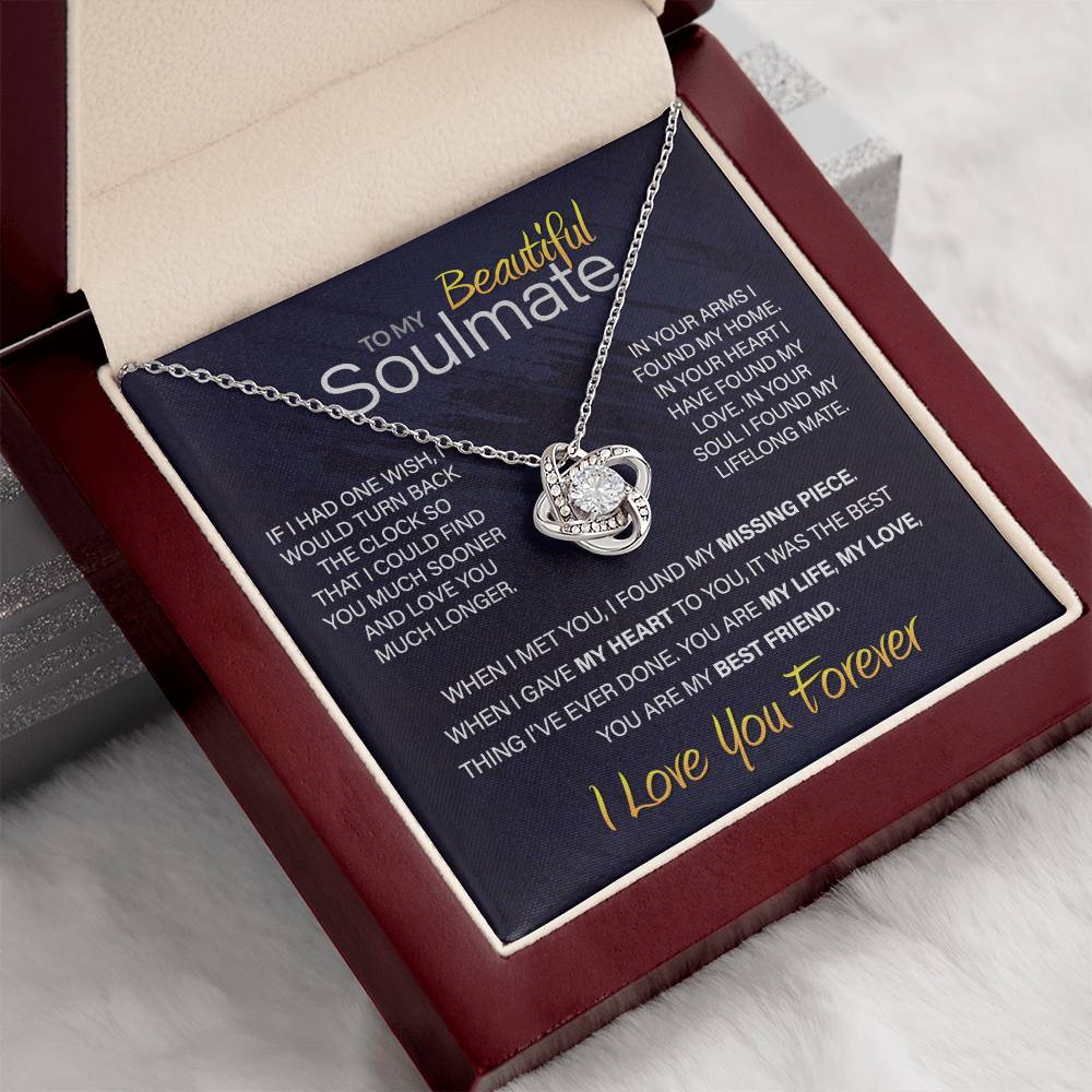 Best Gift for Your Soulmate: Love You Forever Love Knot Necklace to Melt Her Heart