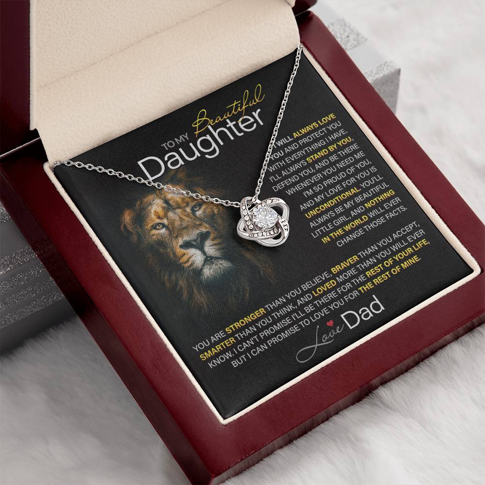 Best Gift for Daughter: Dad's Forever Love Knot Necklace to Encourage Her Heart