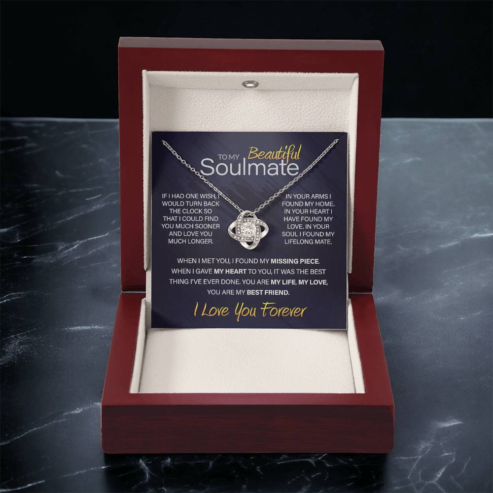 Best Gift for Your Soulmate: Love You Forever Love Knot Necklace to Melt Her Heart