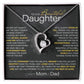 Best Gift for Daughter: Mom & Dad's Forever Love Heart Necklace to Encourage Her Heart