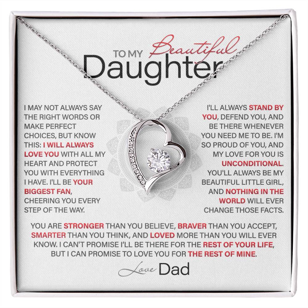 Best Gift for Daughter: Dad’s Forever Love Heart Necklace to Encourage Her Heart [Light]