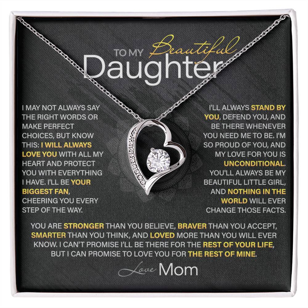 Best Gift for Daughter: Mom's Forever Love Heart Necklace - Encourage Her Heart