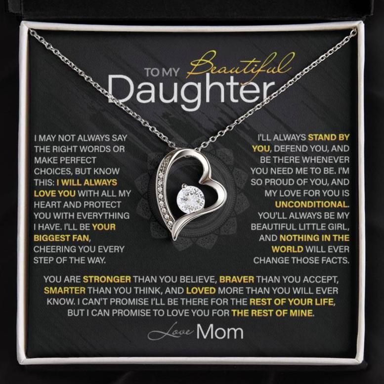 Best Gift for Daughter: Mom's Forever Love Heart Necklace - Encourage Her Heart