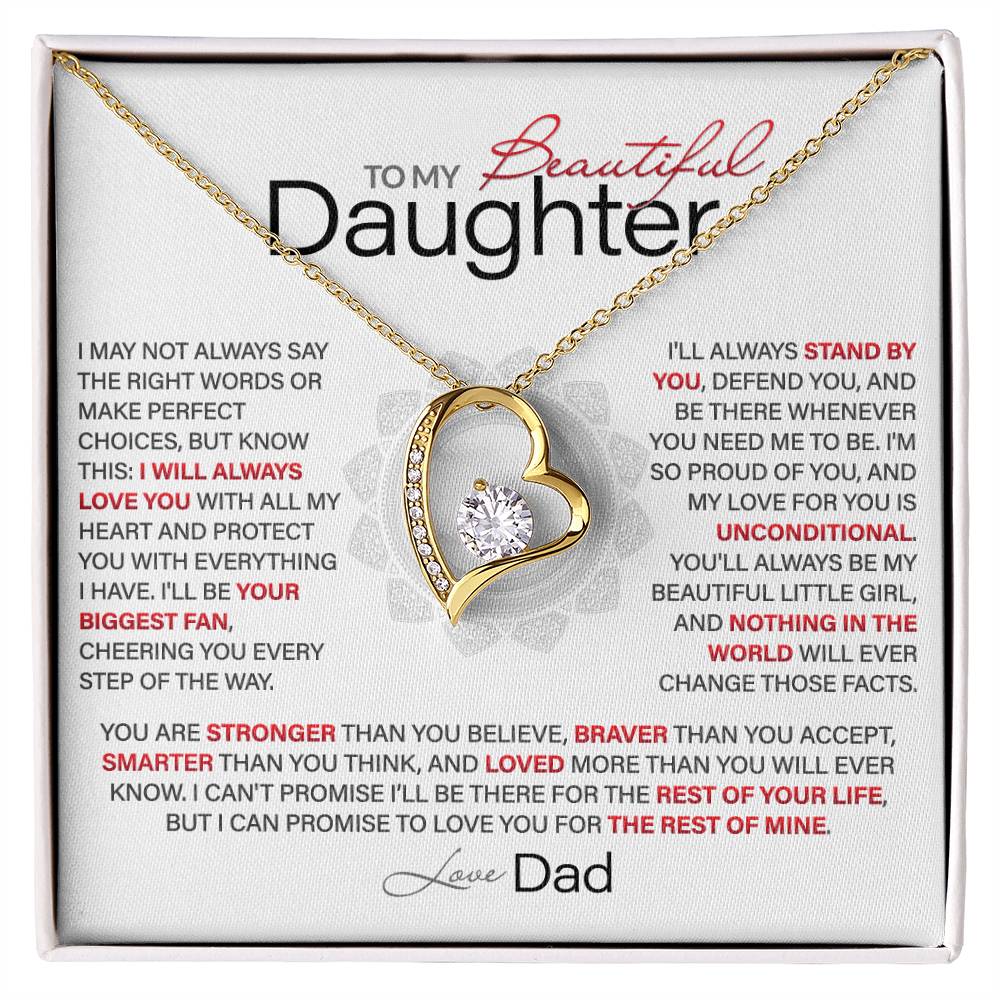 Best Gift for Daughter: Dad’s Forever Love Heart Necklace to Encourage Her Heart [Light]