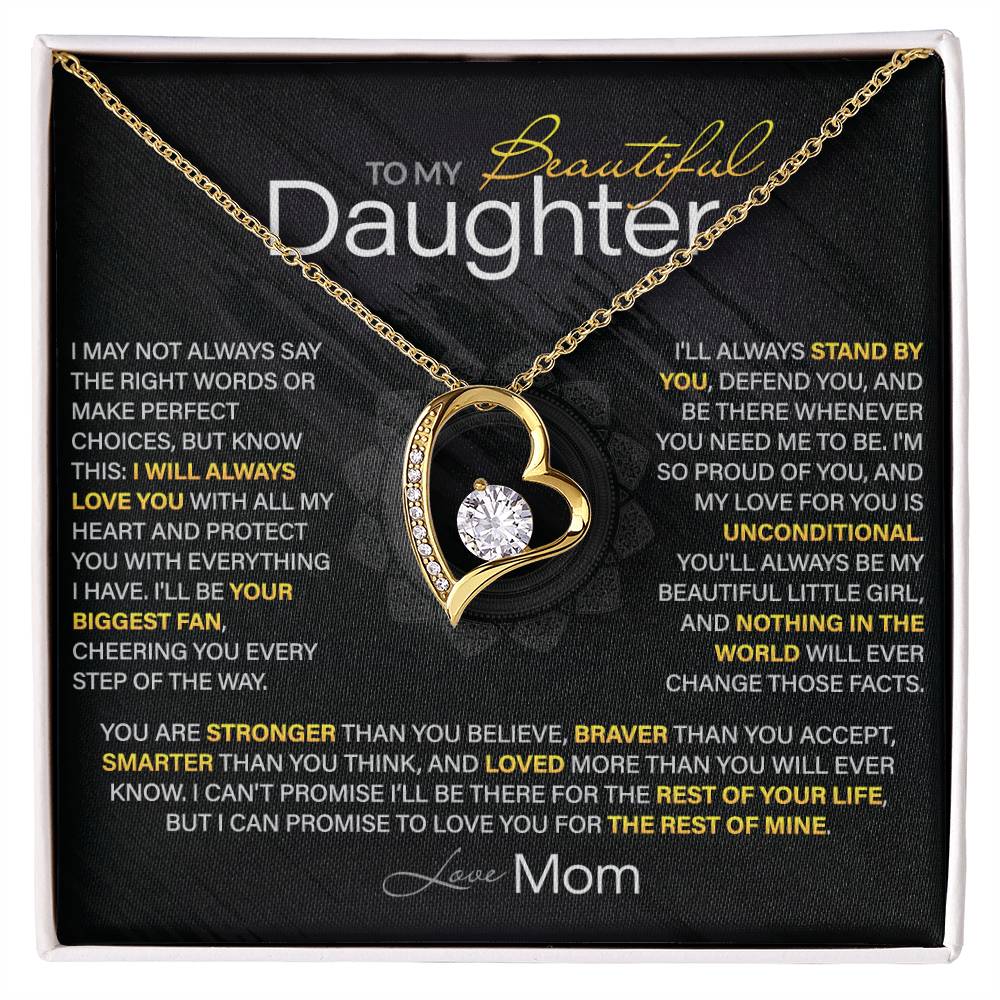 Best Gift for Daughter: Mom's Forever Love Heart Necklace - Encourage Her Heart