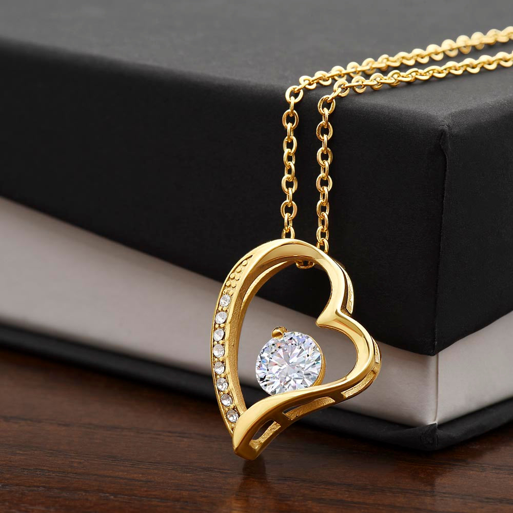 Best Gift for Daughter: Dad's Forever Punny Love Heart Necklace to Crack Her Up[Dark]