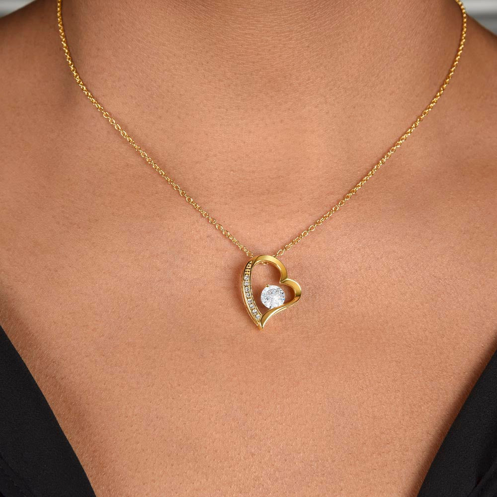 Best Gift for Daughter: Dad’s Forever Love Heart Necklace to Encourage Her Heart [Dark]