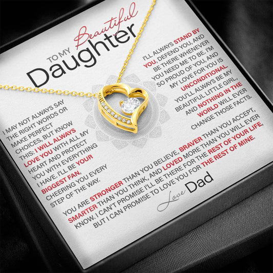 Best Gift for Daughter: Dad’s Forever Love Heart Necklace to Encourage Her Heart [Light]