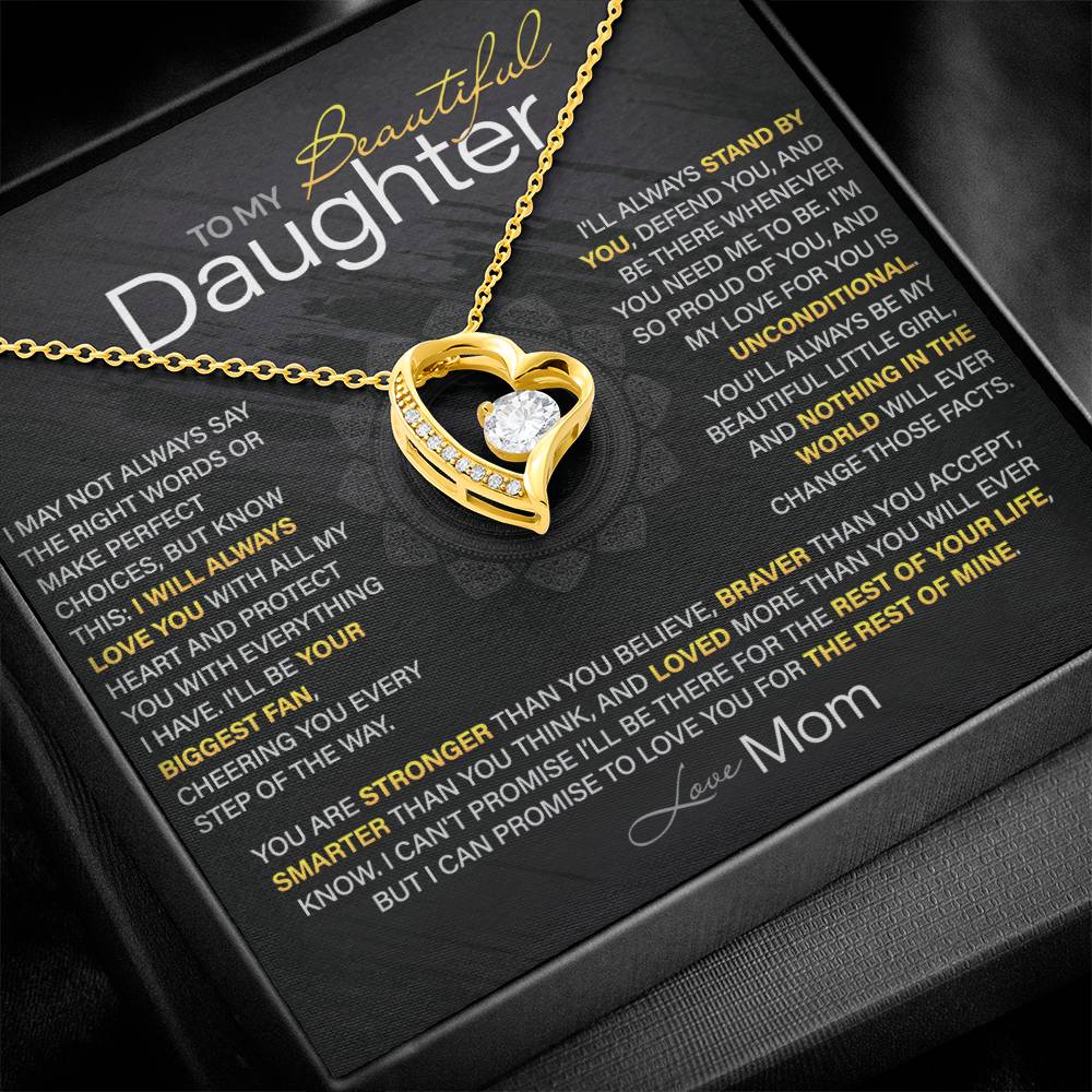 Best Gift for Daughter: Mom's Forever Love Heart Necklace - Encourage Her Heart